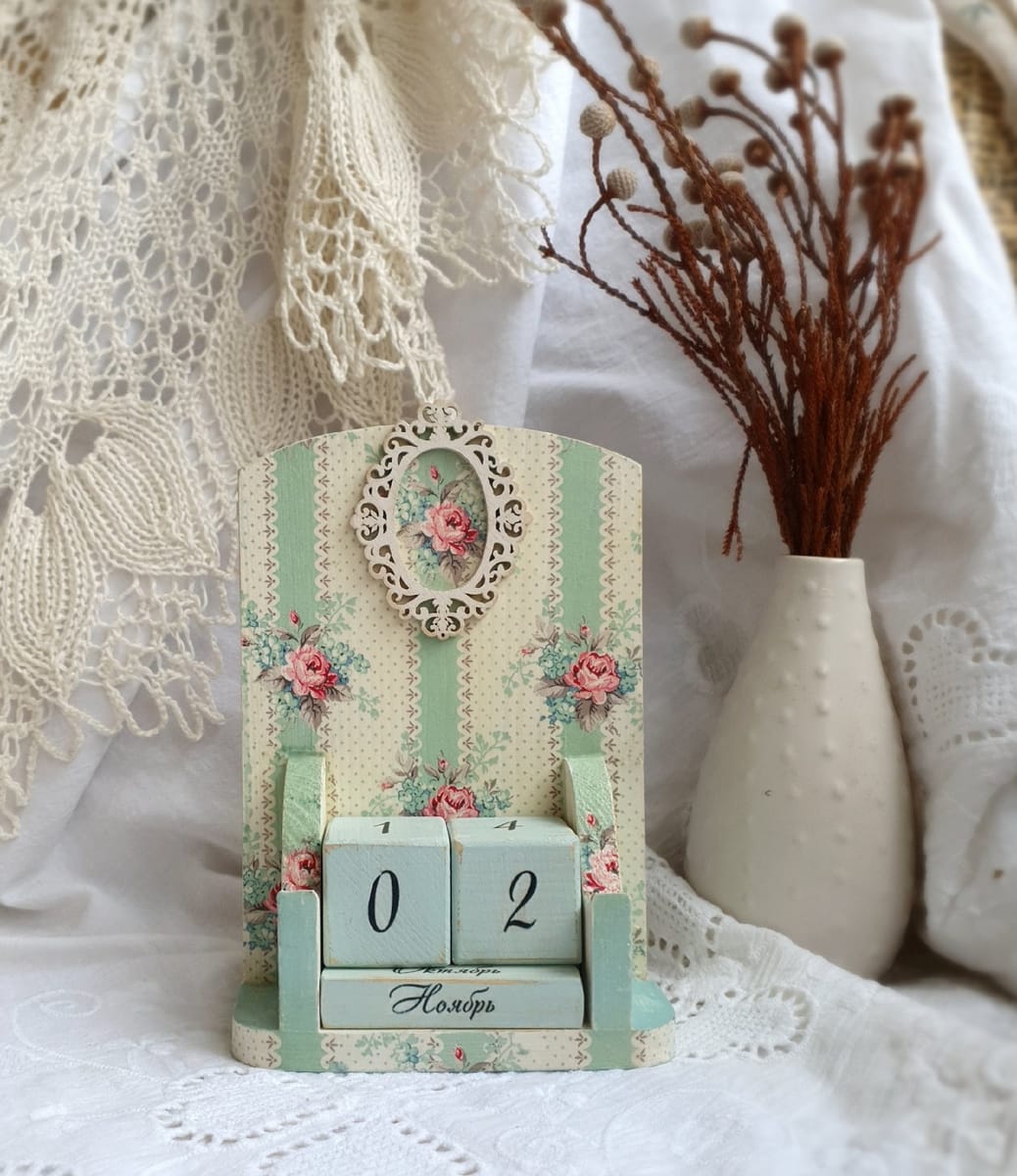 Вечный календарь greengate Мятные розы