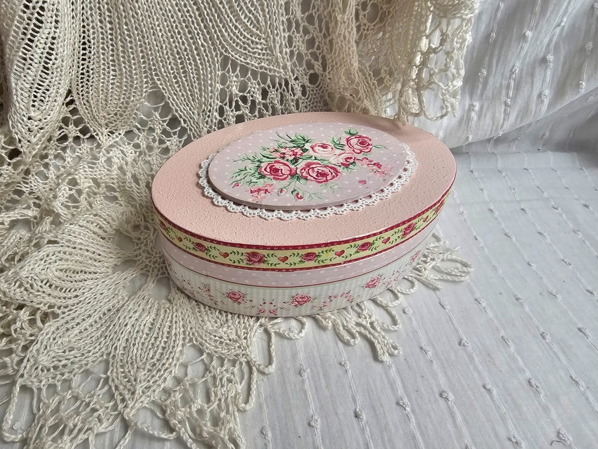 Шкатулка Шебби шик розовая 