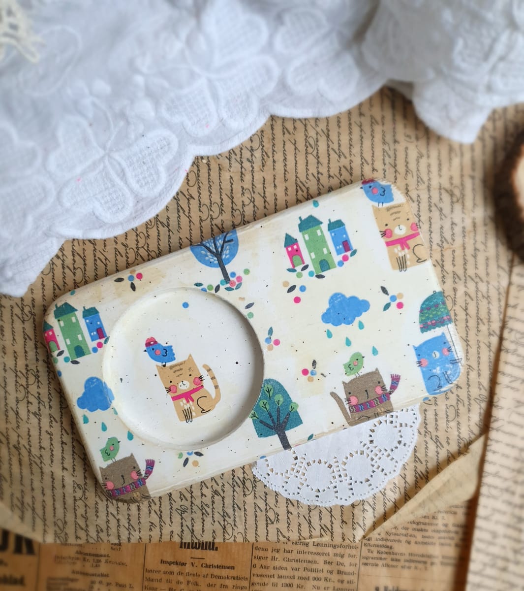 Подставка для чашки Коты