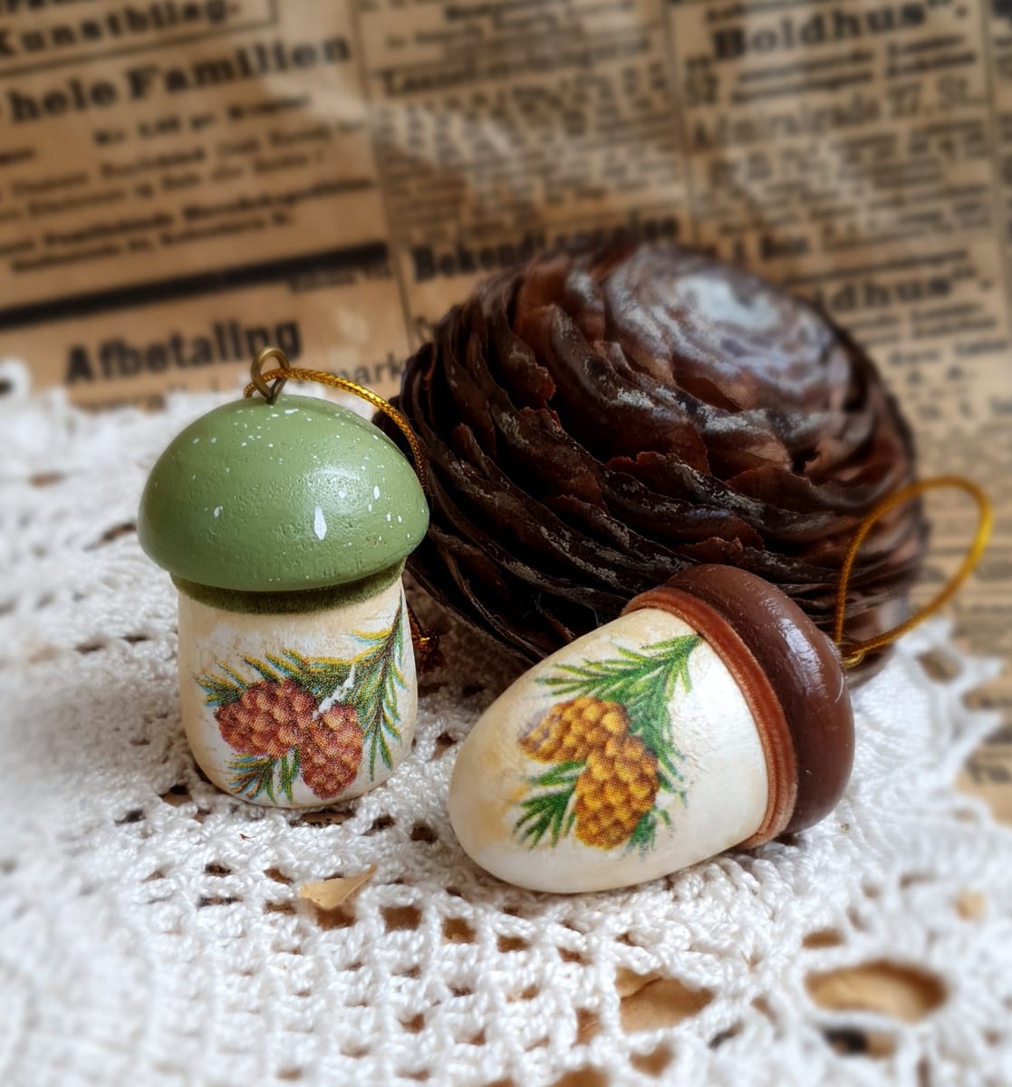 Минигрибы и желуди , набор из 2х